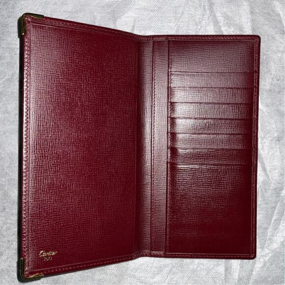Vintage Cartier Burgundy Leather Bifold Wallet NWOT - Picture 10 of 14
